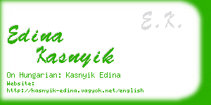 edina kasnyik business card